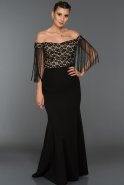 Длинное Вечернее Платье Черный-Телесный SS20944