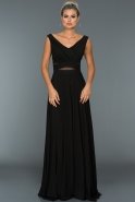 Длинное Вечернее Платье Черный ABU004