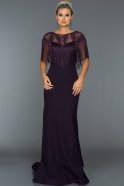 Длинное Вечернее Платье Тёмно-пурпурный AN2467
