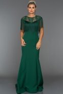 Длинное Вечернее Платье Изумрудно-зеленый AN2467