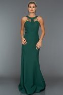 Длинное Вечернее Платье Изумрудно-зеленый ABU006