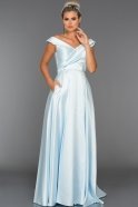 Длинное Вечернее Платье Светло-синий ABU003