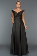 Длинное Вечернее Платье Черный ABU003