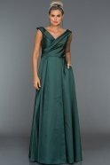 Длинное Вечернее Платье Изумрудно-зеленый ABU003