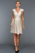 Короткое Вечернее Платье Телесный F7154