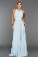 Длинное Вечернее Платье Светло-синий F7225