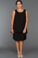 Короткое Свободное Вечернее Платье Черный ABK016