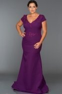 Длинное Платье Большого Размера Пурпурный ABU327