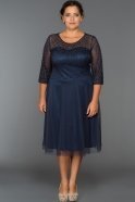 Короткое Платье Большого Размера Темно-синий BC8768