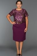 Короткое Свободное Вечернее Платье Пурпурный B3667