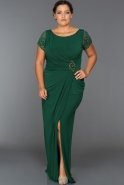Длинное Платье Большого Размера зелёный ALY5007