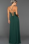 Длинное Вечернее Платье Изумрудно-зеленый ABU070