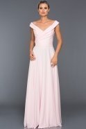 Длинное Вечернее Платье розовый F7228