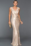 Длинное Вечернее Платье Золотой F7257