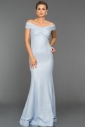 Длинное Вечернее Платье Светло-синий C7336