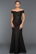 Длинное Вечернее Платье Черный C7336