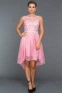 Вечернее Платье Короткое Спереди Длинное Сзади розовый ABO008
