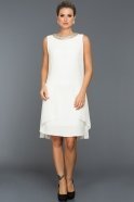 Короткое Вечернее Платье Белый ABK031