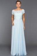 Длинное Вечернее Платье Светло-синий ABU040
