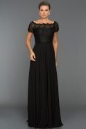 Длинное Вечернее Платье Черный ABU040