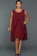 Короткое Платье Большого Размера Бордовый DS322