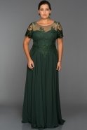 Длинное Свободное Вечернее Платье Изумрудно-зеленый ABU328