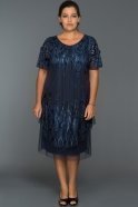 Короткое Свободное Вечернее Платье Темно-синий BC8764