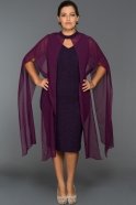 Короткое Платье Большого Размера Фиолетовый ABK013