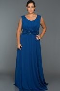 Длинное Свободное Вечернее Платье Ярко-синий ABU334