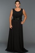 Длинное Свободное Вечернее Платье Черный ABU334