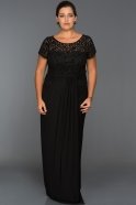 Длинное Свободное Вечернее Платье Черный F7175