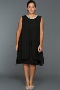 Короткое Платье Большого Размера Черный AB98686