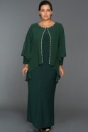 Длинное Свободное Вечернее Платье Изумрудно-зеленый NB5072