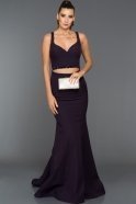 Длинное Вечернее Платье Тёмно-пурпурный ABU326