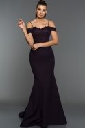 Длинное Вечернее Платье Тёмно-пурпурный AN2491