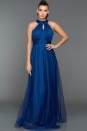 Длинное Вечернее Платье Ярко-синий T3097