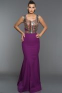 Длинное Вечернее Платье Пурпурный C7176