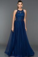 Длинное Вечернее Платье Ярко-синий S4509