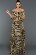 Длинное Вечернее Платье Леопардовый ABU267