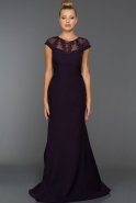 Длинное Вечернее Платье Тёмно-пурпурный AN2470