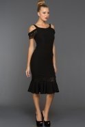 Короткое Вечернее Платье Черный DS400