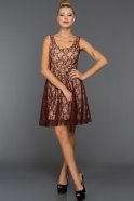 Короткое Вечернее Платье Бордовый ES3619