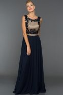 Длинное Вечернее Платье Темно-синий ABU265