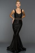 Длинное Вечернее Платье Черный ABU479