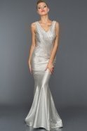 Длинное Вечернее Платье Серебряный ABU223
