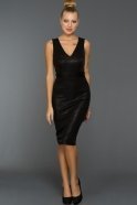 Короткое Вечернее Платье Черный F7295
