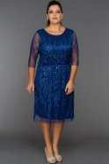 Короткое Свободное Вечернее Платье Ярко-синий BC8856