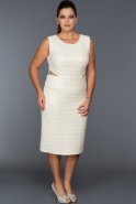 Короткое Свободное Вечернее Платье Белый C9043