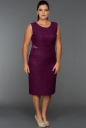 Короткое Свободное Вечернее Платье Фиолетовый C9043