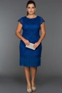 Короткое Свободное Вечернее Платье Ярко-синий N98503